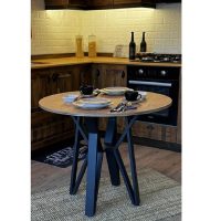 Masa de bucatarie  rotunda nuc negru Ø90 cm