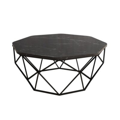 Masuta de cafea DIAMOND, negru, 90x90x38 cm
