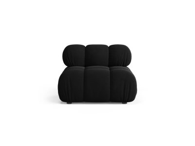 Modul pentru canapea, 1 loc, Bellis-51, Micadoni Home, 94x94x70 cm, catifea, negru
