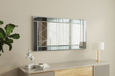 Oglinda decorativa, Hanah Home, Pierre, 60x120x2.2 cm, Fume / Alb