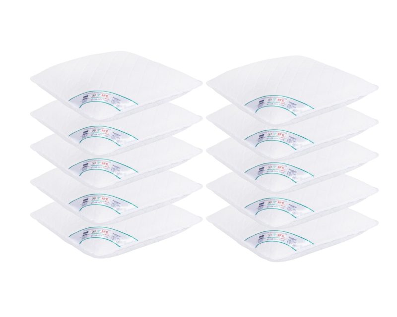 Pachet 10 Perne Medicinale Hipoalergenice SomnART 70x70cm, HypoallergenicMed, matlasate, lavabile la 95 de grade, fermitate medie spre tare