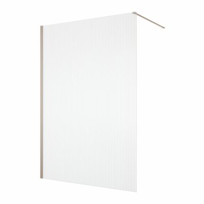 Paravan dus cu sticla riflata walk-in 80x200 cm, champagne metal, 8 mm, Ronal Lina