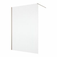 Paravan dus cu sticla riflata walk-in 80x200 cm, champagne metal, 8 mm, Ronal Lina