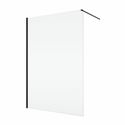 Paravan dus sticla walk-in 110x200 cm, negru, sticla 8 mm, Ronal Easy