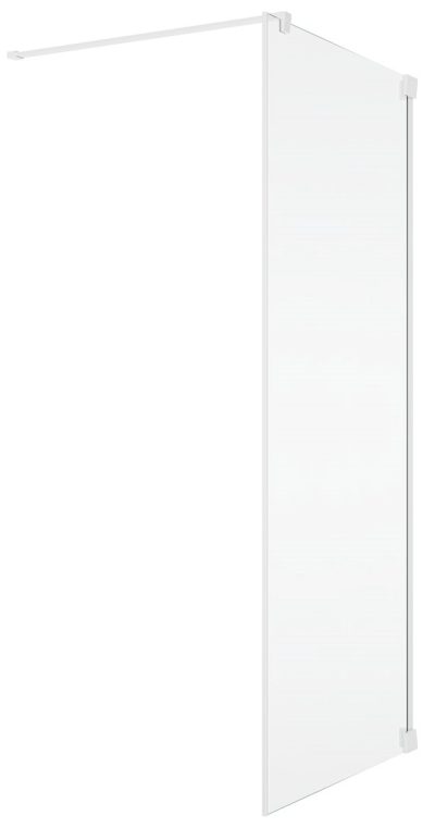 Perete lateral 110x200 cm, grosime sticla de 6 mm, profil alb, Ronal Cadura