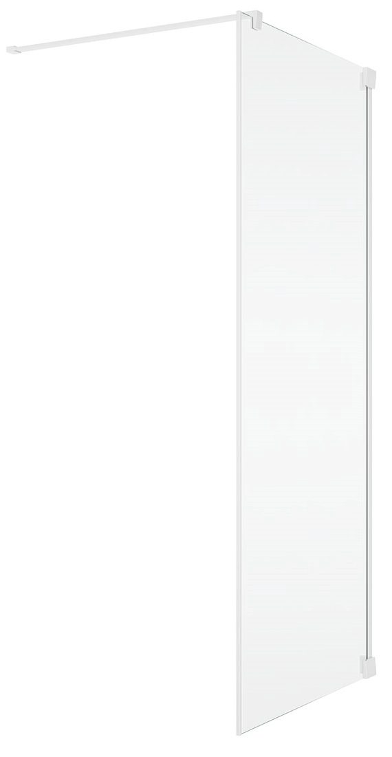 Perete lateral 110x200 cm, grosime sticla de 6 mm, profil alb, Ronal Cadura