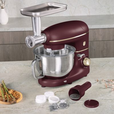 Robot de bucatarie 4 in 1 Berlinger Haus, Leonardo, 1500W, inox/plastic, visiniu mat/argintiu