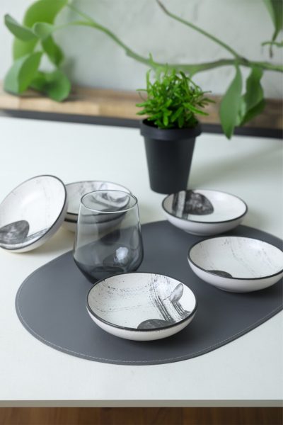 Set boluri pentru sos (6 piese), L'essentiel Maison, 275KRM2452, Antibacterian, Alb mat