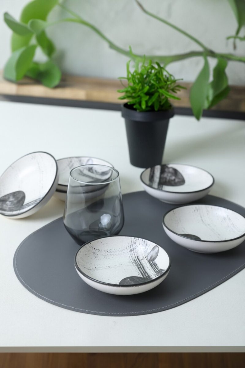 Set boluri pentru sos (6 piese), L'essentiel Maison, 275KRM2452, Antibacterian, Alb mat
