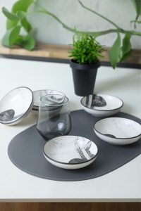 Set boluri pentru sos (6 piese), L'essentiel Maison, 275KRM2452, Antibacterian, Alb mat