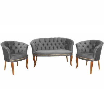 Set canapea si fotolii Milano Relax Homs textil gri