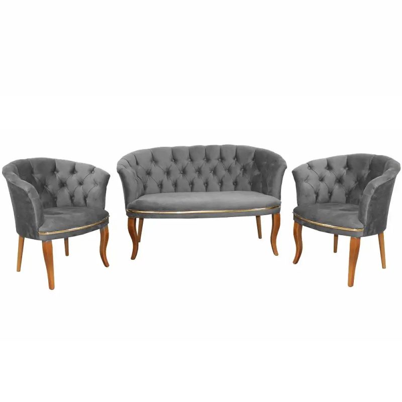 Set canapea si fotolii Milano Relax Homs textil gri