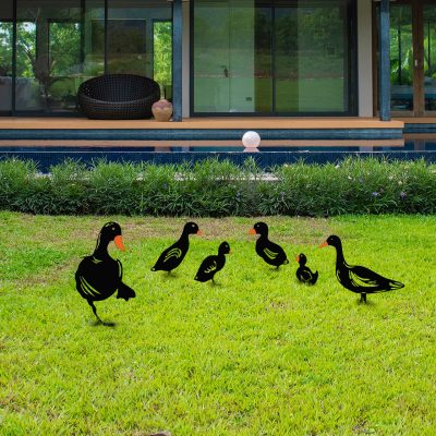 Set decoratiuni pentru gradina, Ducks, Negru