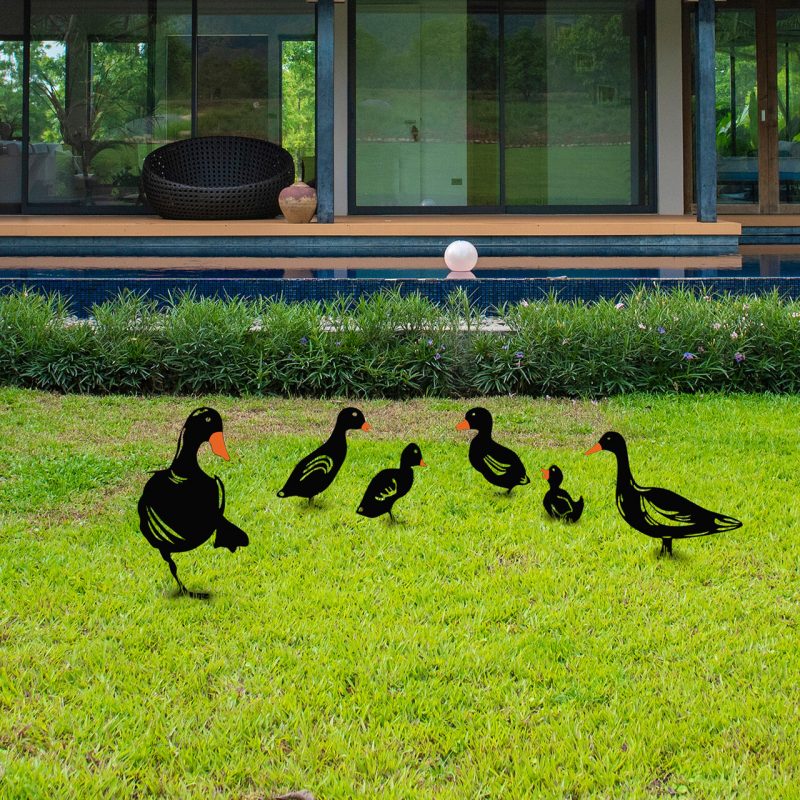 Set decoratiuni pentru gradina, Ducks, Negru