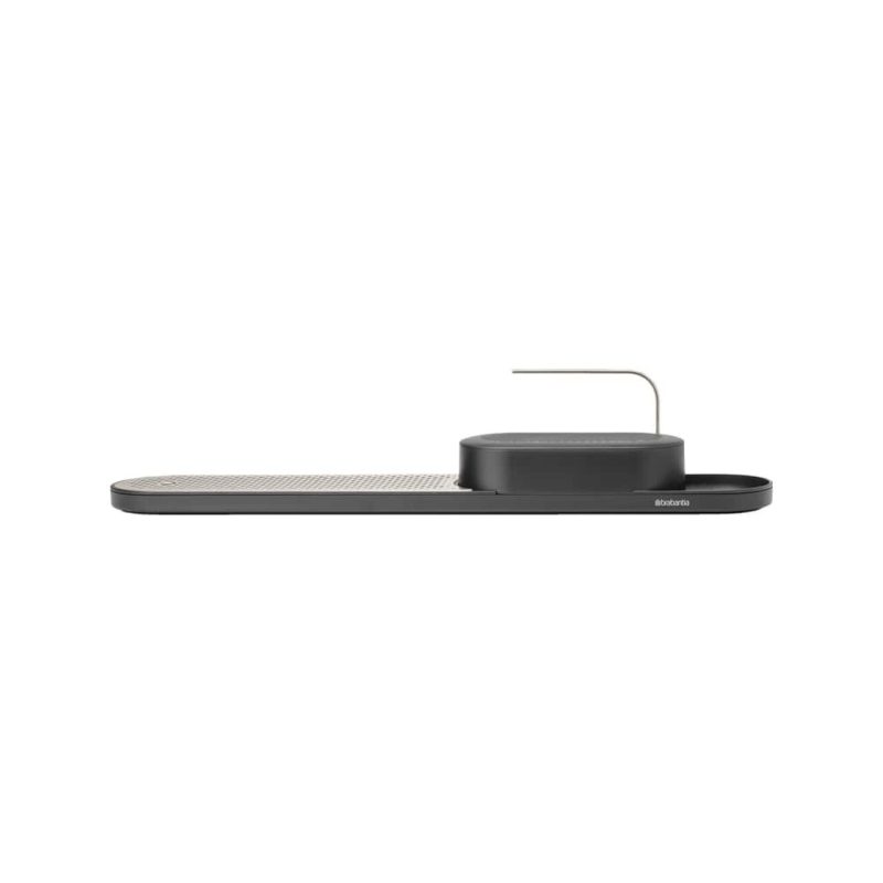 Set organizator chiuveta cu suport de uscare vase, Brabantia, SinkStyle Mineral, 75x13x15 cm, plastic/inox, gri inchis