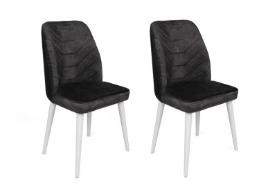 Set scaune 2 piese, Hanah Home, Dallas-587 V2, Antracit/Alb