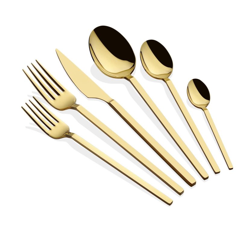 Set tacamuri, Hermia, 645DRM1209, Inox, Acoperit cu titan PVD, Auriu