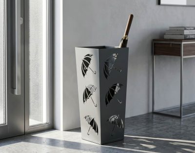 Suport pentru umbrele, Mauro Ferretti, Holder -A, 19x19x48 cm, metal, gri