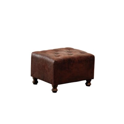 Taburet CHESTERFIELD, cu arcuri, maro, 57x45x40 cm