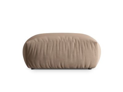 Taburet, Chris-184, Micadoni Home, 100x100x43 cm, catifea, maro deschis