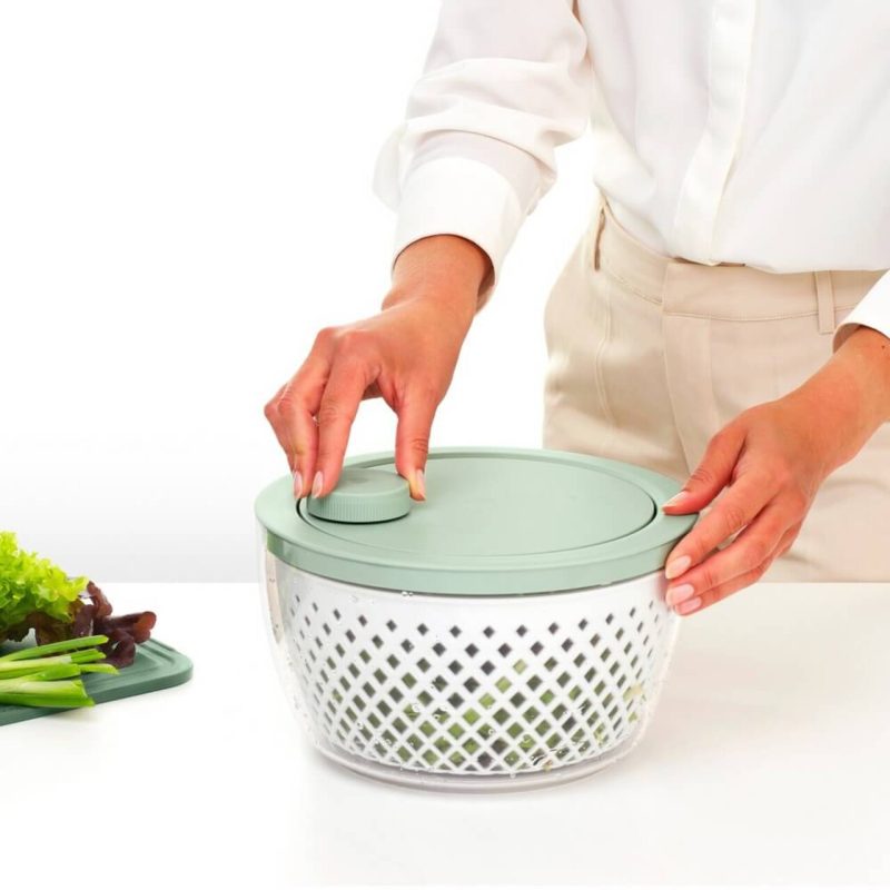 Uscator salata, Brabantia, Tasty+, 25x16 cm, plastic, verde jad